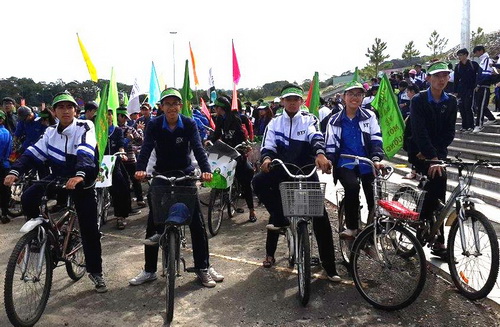 ĐVTN Đà Lạt diễu hành xe đạp tuyên truyền bảo vệ môi trường